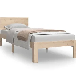 Lits & Accessoires-vidaXL Cadre de lit sans matelas 75x190 cm Naturel