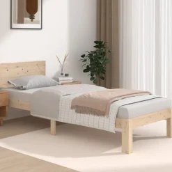 Lits & Accessoires-vidaXL Cadre de lit sans matelas 75x190 cm Naturel