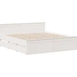 vidaXL Cadre de lit sans matelas avec tête de lit 200x200 cm bois pin