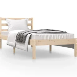 Lits & Accessoires-vidaXL Cadre de lit sans matelas 75x190 cm Naturel