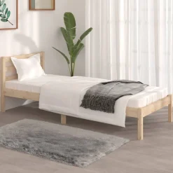 Lits & Accessoires-vidaXL Cadre de lit sans matelas 75x190 cm Naturel