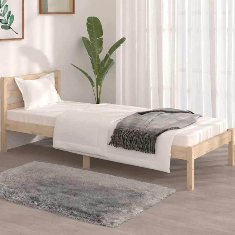 Lits & Accessoires-vidaXL Cadre de lit sans matelas 75x190 cm Naturel