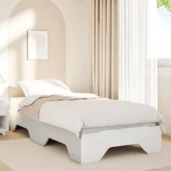 Lits & Accessoires-vidaXL Cadre de lit sans matelas empilable 80x200 cm bois massif Blanc