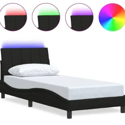 Lits & Accessoires-vidaXL Cadre de lit sans matelas Hanko 80x200 cm tissu Noir