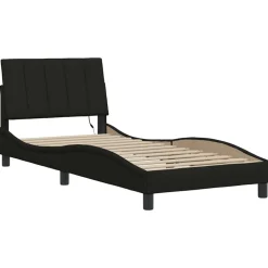 Lits & Accessoires-vidaXL Cadre de lit sans matelas Hanko 80x200 cm tissu Noir