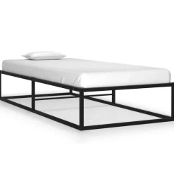 Lits & Accessoires-vidaXL Cadre de lit sans matelas métal 90x200 cm Noir