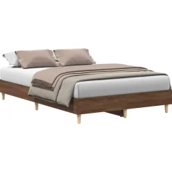 Lits & Accessoires-vidaXL Cadre de lit sans matelas chêne marron 120x200 cm Ch&ecirc;ne marron