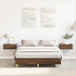 Lits & Accessoires-vidaXL Cadre de lit sans matelas chêne marron 120x200 cm Ch&ecirc;ne marron