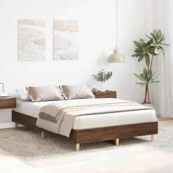 Lits & Accessoires-vidaXL Cadre de lit sans matelas chêne marron 120x200 cm Ch&ecirc;ne marron