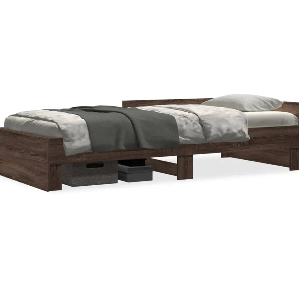 vidaXL Cadre de lit sans matelas chêne marron 100x200 cm