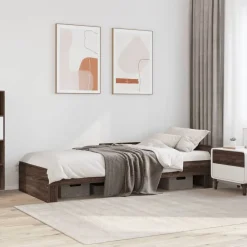 vidaXL Cadre de lit sans matelas chêne marron 100x200 cm