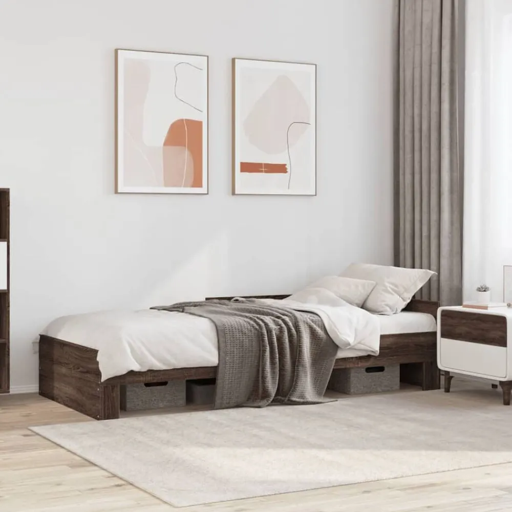 vidaXL Cadre de lit sans matelas chêne marron 100x200 cm