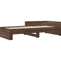 vidaXL Cadre de lit sans matelas chêne marron 100x200 cm