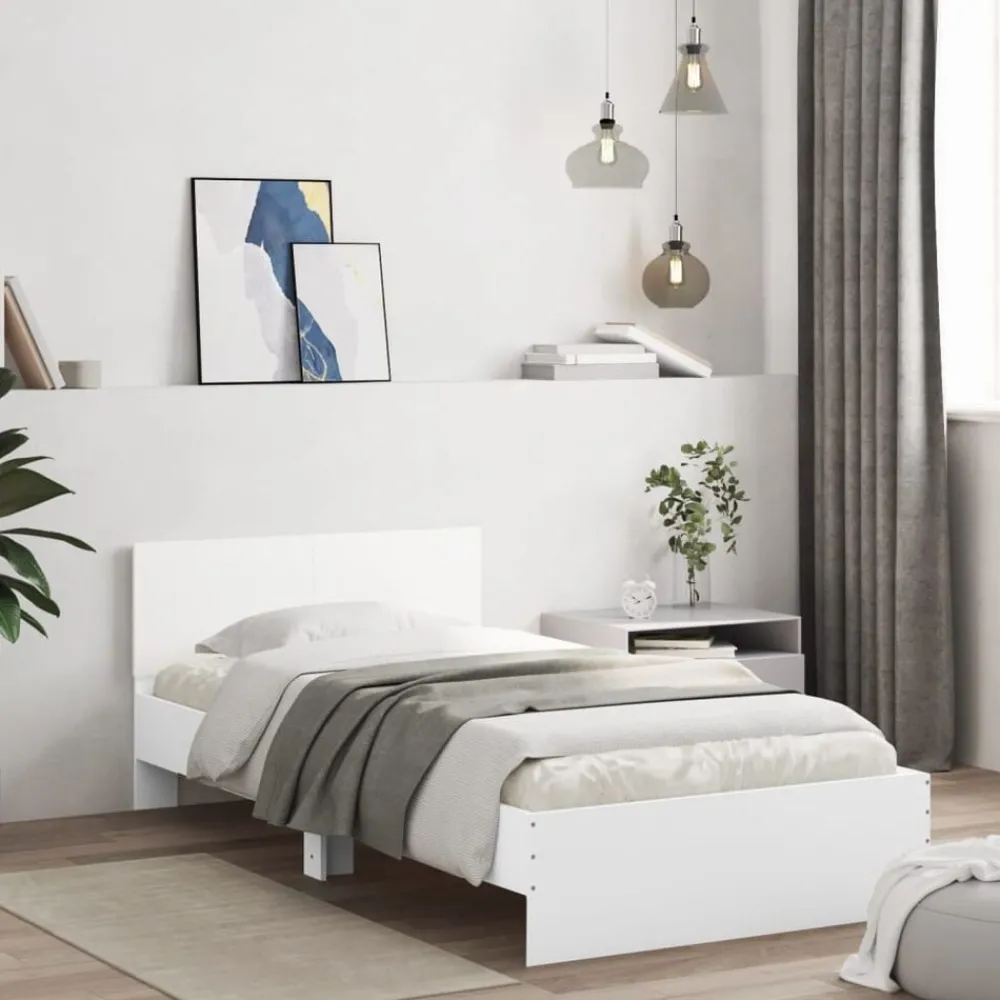 vidaXL Cadre de lit sans matelas avec tête de lit 100x200 cm