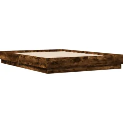 Lits & Accessoires-vidaXL Cadre de lit sans matelas chêne fumé 120x200 cm Ch&ecirc;ne fumé