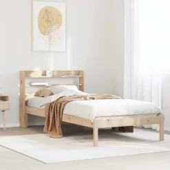 Lits & Accessoires-vidaXL Cadre de lit sans matelas 75x190 cm bois de pin massif Naturel