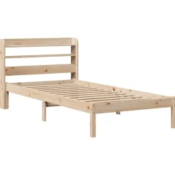 Lits & Accessoires-vidaXL Cadre de lit sans matelas 75x190 cm bois de pin massif Naturel