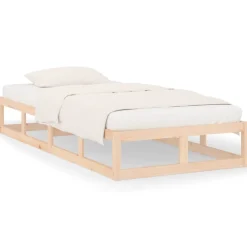 Lits & Accessoires-vidaXL Cadre de lit sans matelas 90x200 cm bois massif Naturel