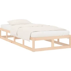 Lits & Accessoires-vidaXL Cadre de lit sans matelas 90x200 cm bois massif Naturel