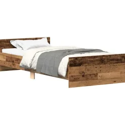 vidaXL Cadre de lit sans matelas vieux bois 90x200 cm bois ingénierie