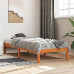 Lits & Accessoires-vidaXL Cadre de lit sans matelas cire marron 75x190 cm bois pin massif Marron cire