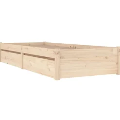 Lits & Accessoires-vidaXL Cadre de lit sans matelas avec tiroirs Naturel