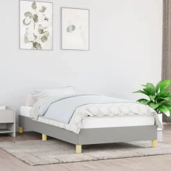 Lits & Accessoires-vidaXL Cadre de lit sans matelas 80x200 cm tissu Gris clair