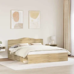 vidaXL Cadre de lit Sonoma 200 x 200 cm Bois de pin massif