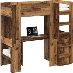 vidaXL Cadre de lit superposé avec bureau 75 x 190 cm