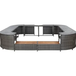 vidaXL Cadre de spa carré 268x268x55 cm résine tressée