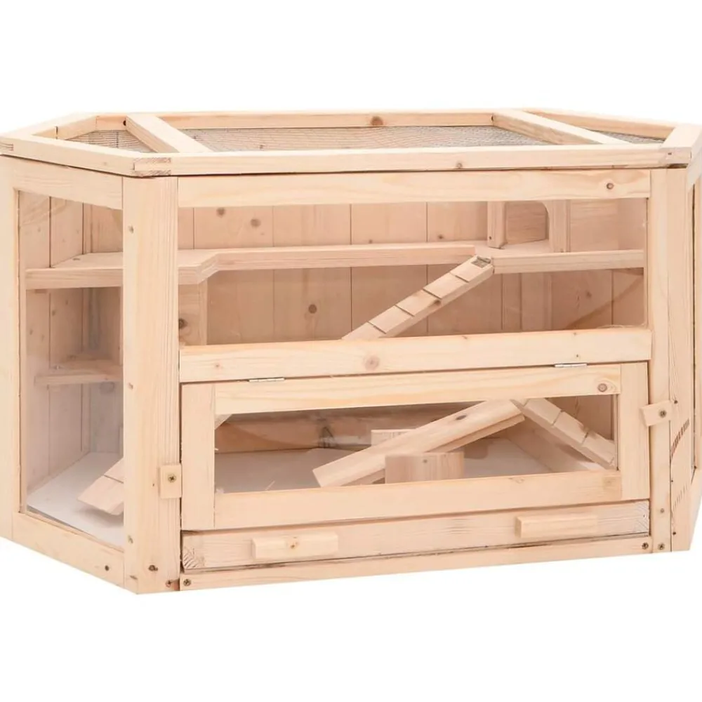 Articles Pour Animaux De Compagnie-vidaXL Cage à hamster 80x40x43 cm bois massif de sapin