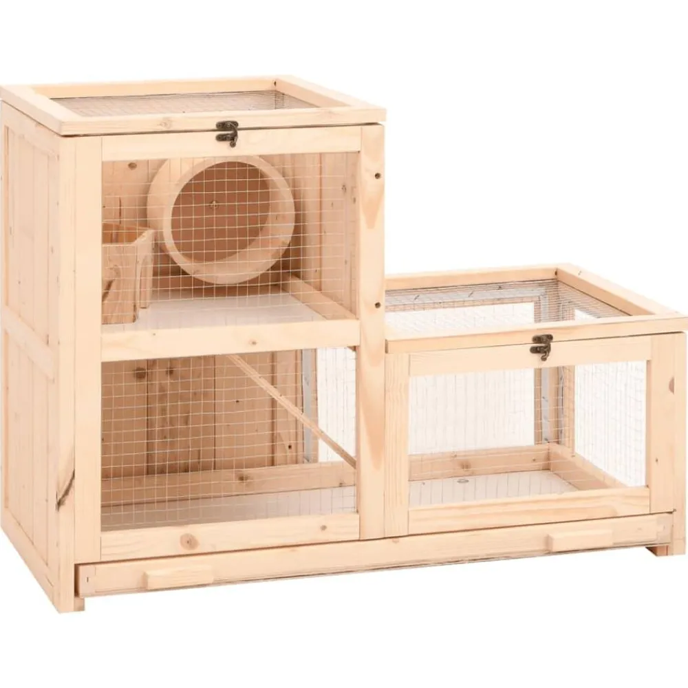 Articles Pour Animaux De Compagnie-vidaXL Cage à hamster 81x40x60 cm bois massif de sapin