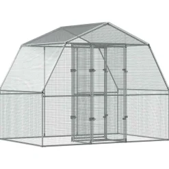 Décorations-vidaXL Cage à oiseaux avec porte argenté acier galvanisé