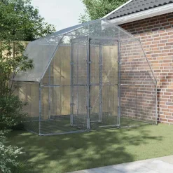 Décorations-vidaXL Cage à oiseaux avec porte argenté acier galvanisé
