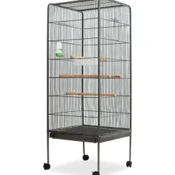 vidaXL Cage à oiseaux Noir 54 x 54 x 146 cm Acier