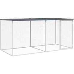 vidaXL Cage à poulets avec toit 203 x 98 x 90 cm Acier galvanisé