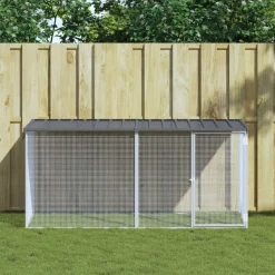 vidaXL Cage à poulets avec toit 203 x 98 x 90 cm Acier galvanisé