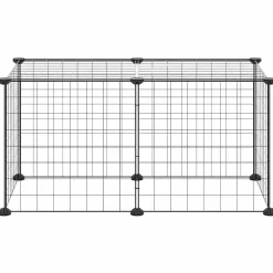 vidaXL Cage animaux de compagnie à 8 panneaux Noir 35x35 cm Acier