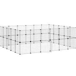 vidaXL Cage animaux de compagnie à 44 panneaux et porte Noir 35x35 cm