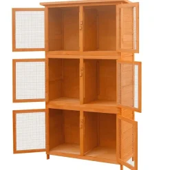 vidaXL Cage pour animaux 6 compartiments Bois