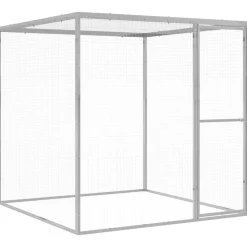 vidaXL Cage pour chat 1,5x1,5x1,5 m Acier galvanisé