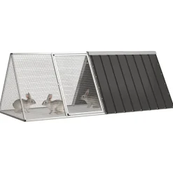 Articles Pour Animaux De Compagnie-vidaXL Cage pour lapin 201,5x80,5x71 cm Acier galvanisé Anthracite