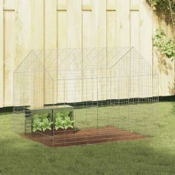 Articles Pour Animaux De Compagnie-vidaXL Cage pour lapins Argent 400 x 78 x 78 cm Acier galvanisé