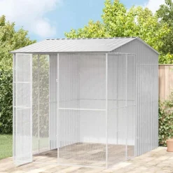 Articles Pour Animaux De Compagnie-vidaXL Cage pour oiseaux 215 x 310 x 247 cm Acier galvanisé Gris