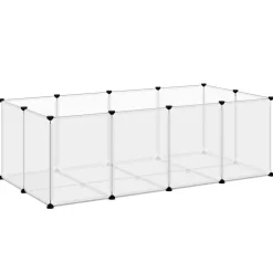 Articles Pour Animaux De Compagnie-vidaXL Cage pour petits animaux 144x74x46,5 cm PP et Acier Transparent