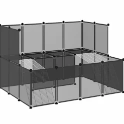 Articles Pour Animaux De Compagnie-vidaXL Cage pour petits animaux 143x107x93 cm PP et Acier Noir