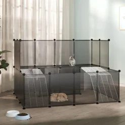 Articles Pour Animaux De Compagnie-vidaXL Cage pour petits animaux 143x107x93 cm PP et Acier Noir