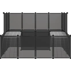 Articles Pour Animaux De Compagnie-vidaXL Cage pour petits animaux 143x107x93 cm PP et Acier Noir