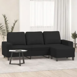 vidaXL Canapé à 3 places avec repose-pieds 180 cm Tissu