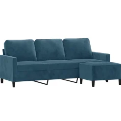 vidaXL Canapé à 3 places avec repose-pieds 180 cm Velours
